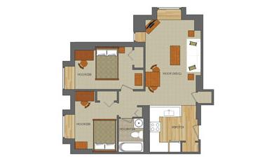 Two bedroom apartment layout