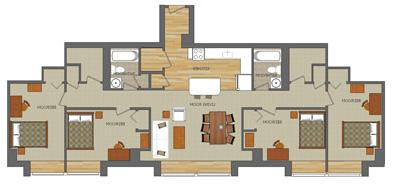 Four bedroom suite layout